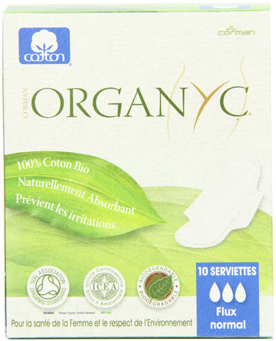 ORGANYC - Menstrual Pads with Wings Moderate Flow - 10 Pads