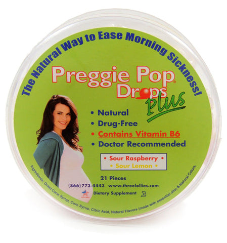 Three Lollies - Preggie Pop Drops Plus With Vitamin B6 For Morning Sickness Relief, 21 Count