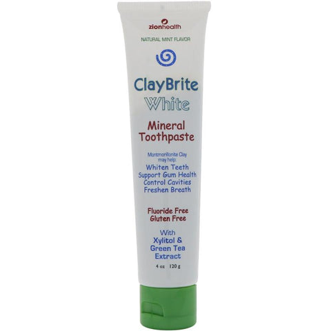 ZION - ClayBrite White Natural Toothpaste Non Fluoride
