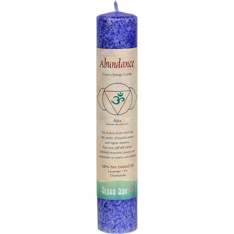 ALOHA BAY - Candle Chakra Pillars Abundance Indigo