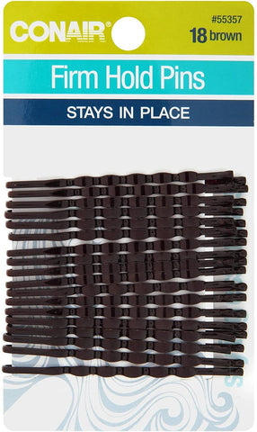 CONAIR - Styling Essentials Firm Hold Bobby Pins Brown - 18 Pieces