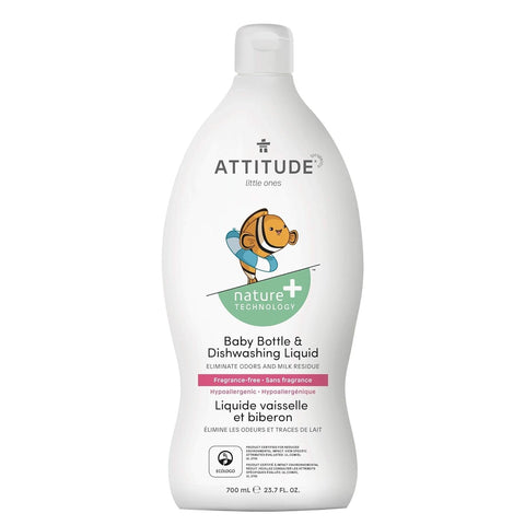 ATTITUDE - Little Ones Dishwashing Liquid Fragrance-Free - 23.7 fl. oz. (700 ml)
