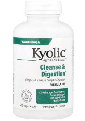 KYOLIC - Aged Garlic Extract Cleanse & Digestion Formula 102- 200 Veggie Capsules
