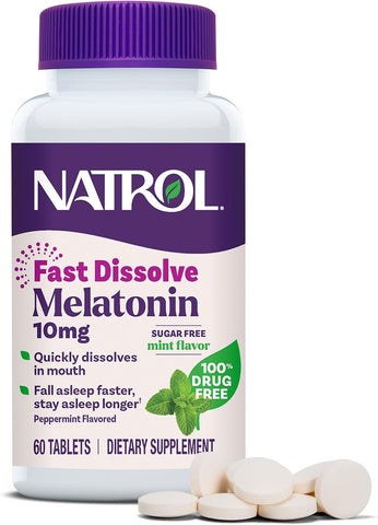 NATROL - Melatonin Fast Dissolve Mint 10 mg - 60 Tablets