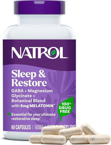 NATROL - Sleep & Restore with Melatonin - 60 Capsules