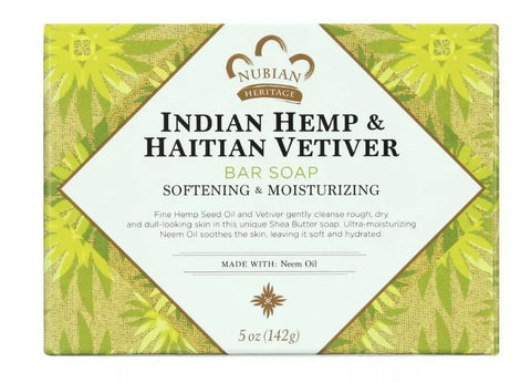 NUBIAN HERITAGE - Indian Hemp & Haitian Vetiver Bar Soap - 5 oz. (141 g)