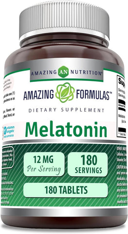 AMAZING NUTRITION - Amazing Formulas Melatonin 12 mg - 180 tablets