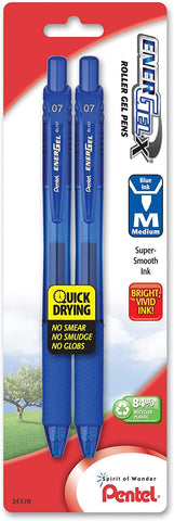 ENERGEL-X - Roller Gel Pens Medium (0.7 mm) Blue Ink - 2 Pens