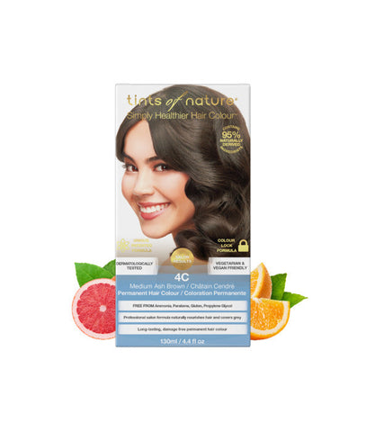 TINTS OF NATURE - 4C Medium Ash Brown Permanent Hair Dye