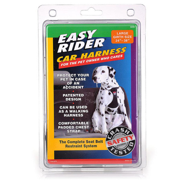 Nylon Car Harness Black for Large Dogs