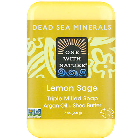 ONE WITH NATURE - Dead Sea Mineral Lemon Sage Bar Soap