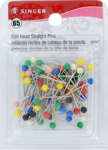 SINGER - Ball Head Straight Pins Size 17 ?Assorted Colors