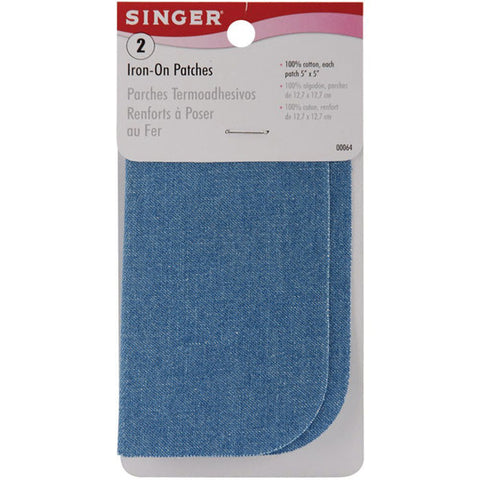 SINGER - Iron-On Patches Faded Blue 5"x5"