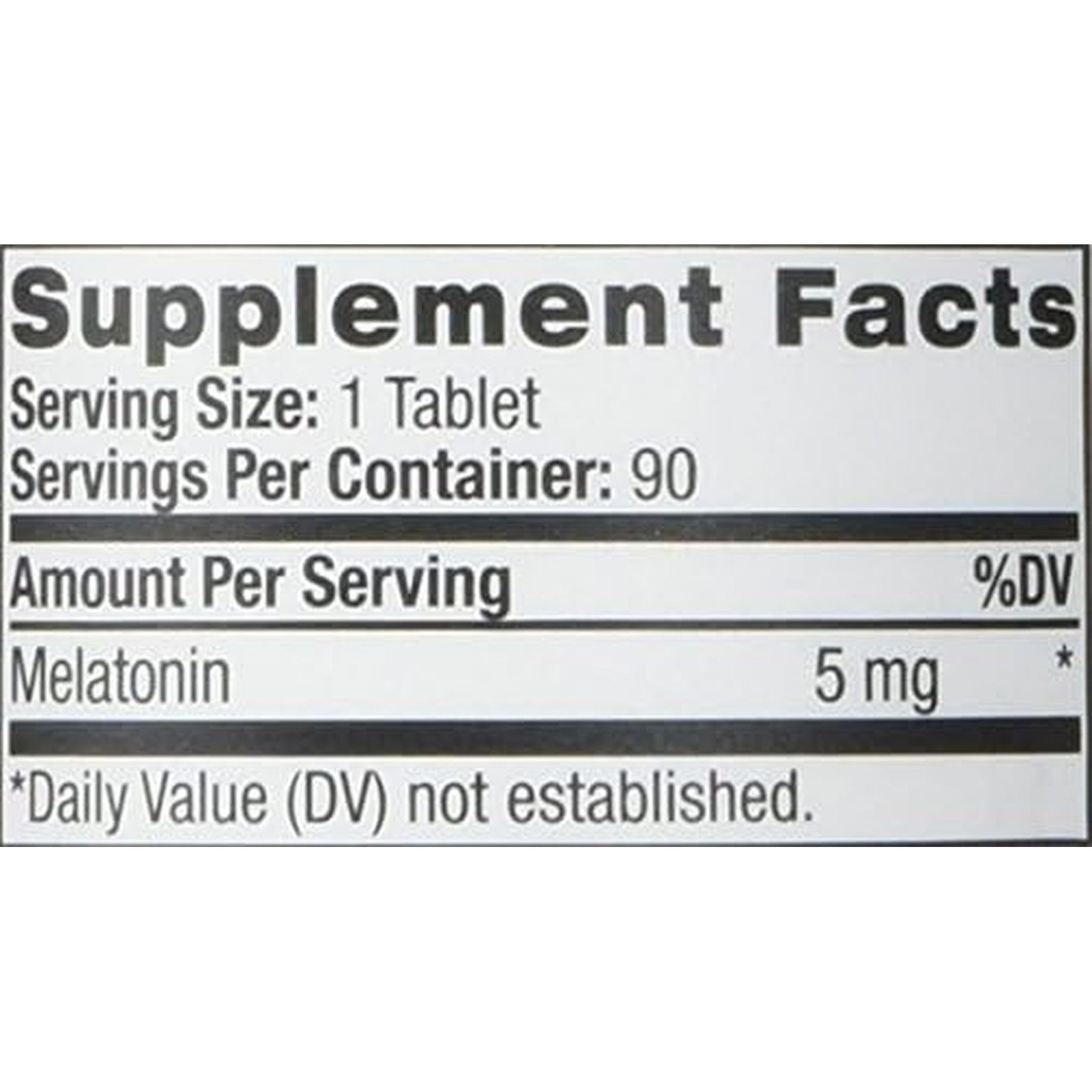Natrol Melatonin 5mg Fast Dissolve Strawberry 90 Tablets Supplement Facts