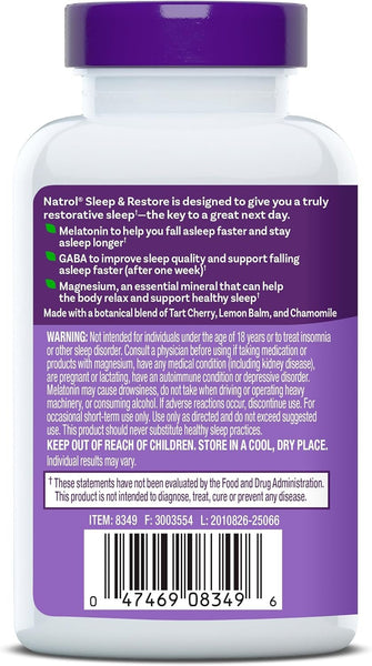 NATROL - Sleep & Restore with Melatonin - 60 Capsules