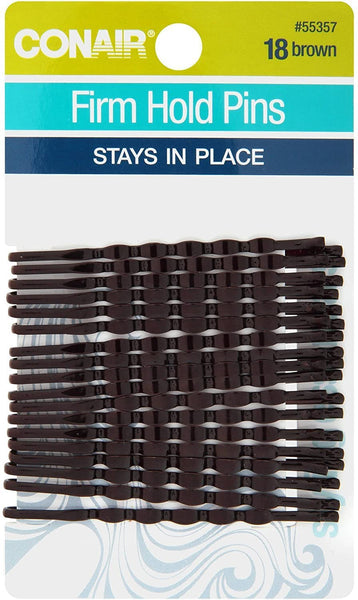 CONAIR - Styling Essentials Firm Hold Bobby Pins Brown - 18 Pieces
