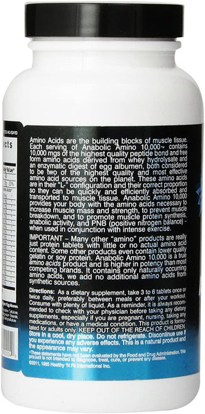 Healthy 'n Fit Anabolic Amino 10,000, 90 tablets, Bottle