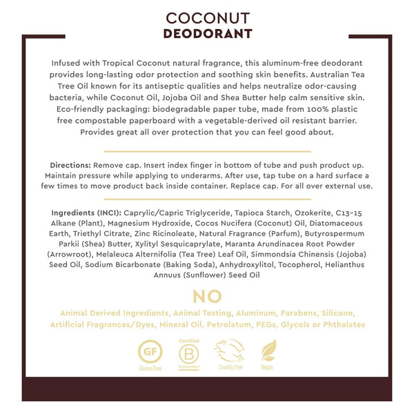 DESERT ESSENCE - Deodorant Coconut - 2.25 oz (63 g)