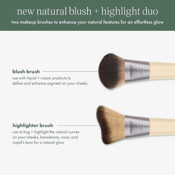 EcoTools - Blush + Highlight Brush Duo Set - 2 Brushes