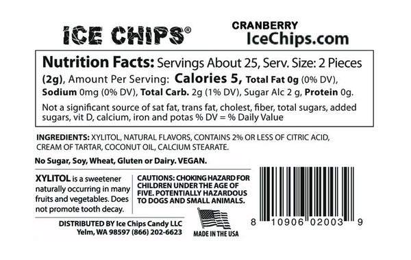 ICE CHIPS CANDY - Cranberry - 1.76 oz. (50 g)
