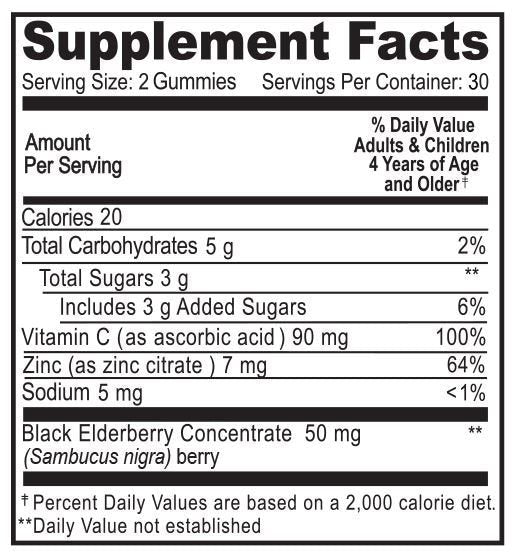 YumVs - Immune Shield Sambucas Gummy - 60 Berry Flavored Gummies