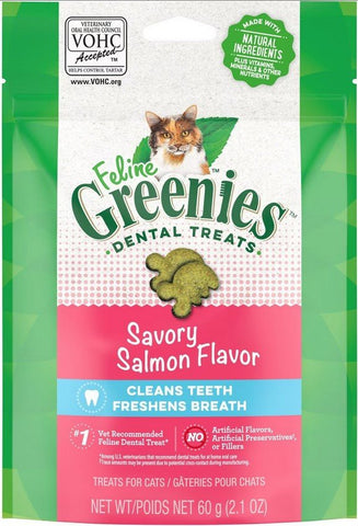 GREENIES - Feline Dental Treats Savory Salmon Flavor - 2.1 oz (60 g)