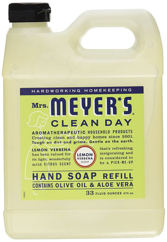 Mrs. Meyers - Clean Day Hand Soap Liquid Refill Lemon Verbena - 33 fl oz (975 ml)
