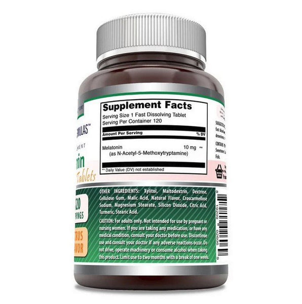 AMAZING NUTRITION - Amazing Formulas Melatonin Fast Dissolving 10mg Citrus - 120 tablet