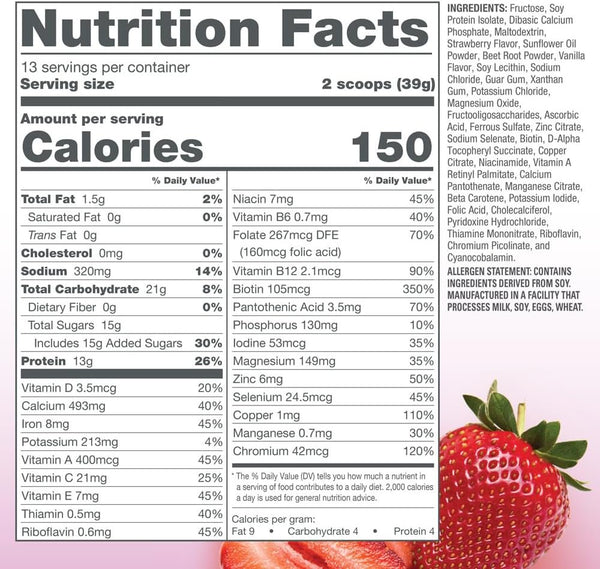 NATURADE - Total Soy All Natural Powder, Strawberry Cream - 17.88 (507 g)