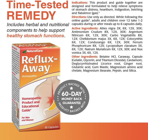 NATURAL CARE - Reflux-Away - 60 Capsules