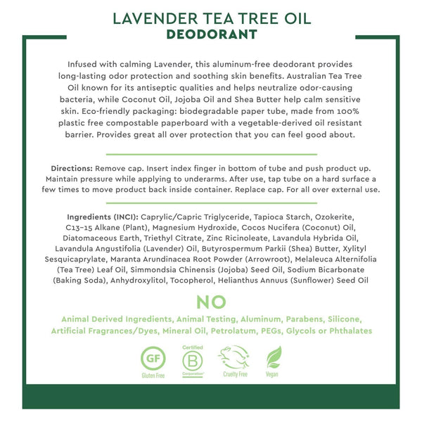 DESERT ESSENCE - Deodorant Lavender Tea Tree - 2.25 oz (63 g)