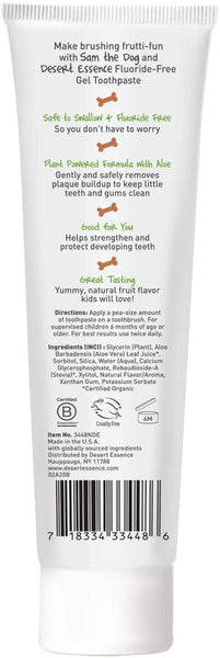 DESERT ESSENCE - Tutti Frutti Gel Toothpaste for Kids - 4.7 oz (133 g)