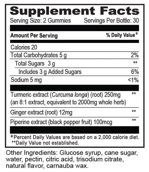 YUM-V'S - Turmeric with Ginger & Black Pepper - 60 Gummies