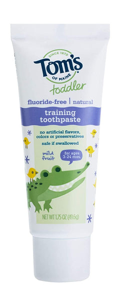 TOM'S OF MAINE - Fluoride Free Toddler Training Toothpaste Mild Fruit Gel - 1.75 oz. (49.6 ml)